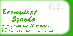 bernadett szopko business card